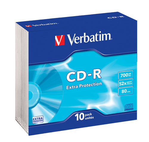 Verbatim - 10 x CD-R - 700 Mo (80 min) 52x - boîtier CD étroit