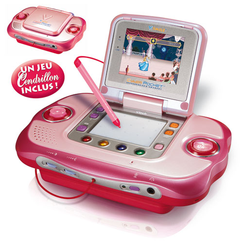 Console V.Smile Cyber Pocket rose VTech + Jeu Cendrillon