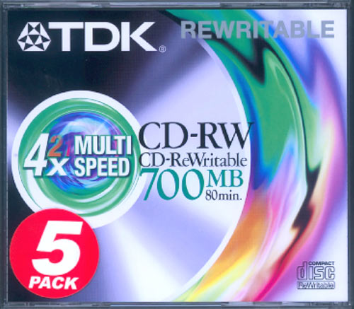 TDK CD-RW 80 min x 5