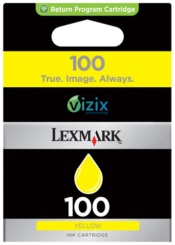 Lexmark Cartridge No. 100 Jaune originale Emballage coque avec alarme sonore / électromagnétique cartouche d'encre LRP pour Lexmark Prevail Pro704 Value Ink Prevail Pro709 Value Ink...