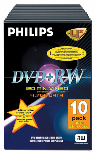 Philips Dvd+Rw 4X Vidéo Box Slim X 10