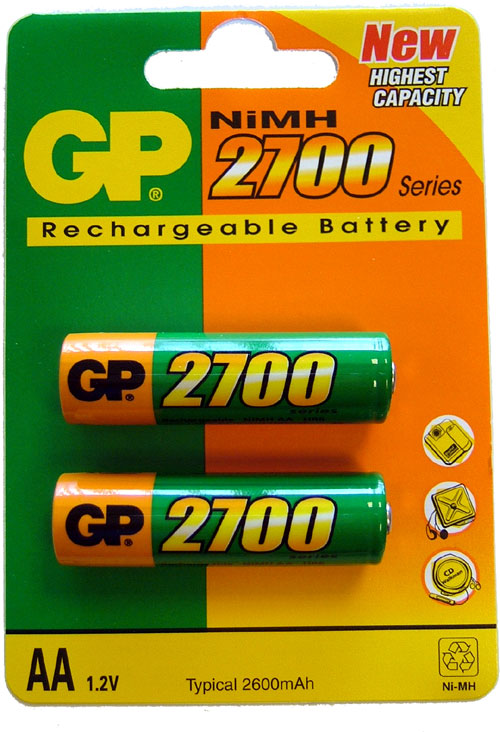 Pile rechargeable GP Batteries GP : 6 piles AA rechargeables LR6 2600 mAh