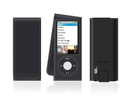 Belkin F8Z374ea Housse portefeuille en cuir pour iPod nano noir 