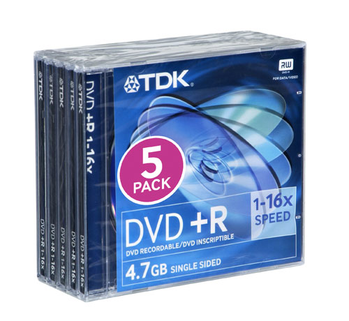 TDK DVD+R 4,7 Go x 5