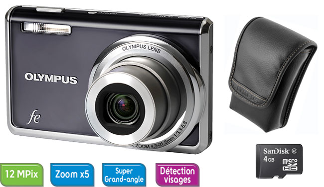 Olympus FE-5020 Anthracite + Etui + Carte Micro SDHC 4 Go