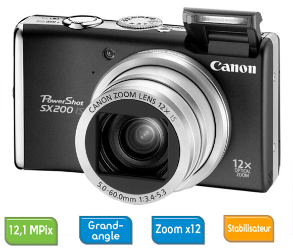 Appareil Photo Compact Canon Powershot Sx200 Is Noir