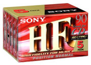 Sony C90HF - High Fidelity - cassette - 5 x 90min