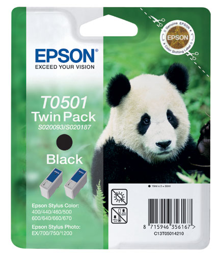 Epson T0501 Twin Pack - 2 - zwart - origineel - inktcartridge