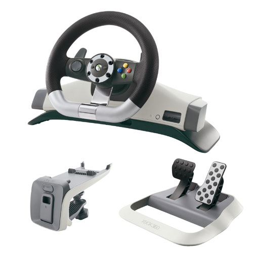 Microsoft Xbox 360 Wireless Racing Wheel - Ensemble volant et