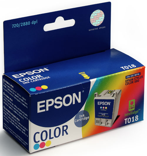 Epson T018 - geel, cyaan, magenta - origineel - inktcartridge