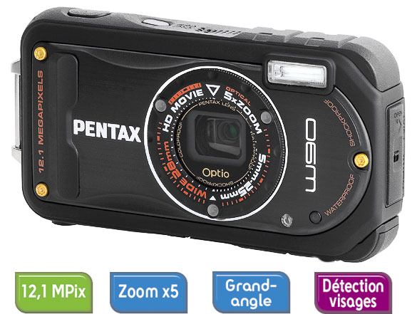 Pentax Optio W90 (Etanche -6 M) Noir
