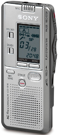 Sony Icd-B16 - Enregistreur Vocal - 16 Mo - Argent
