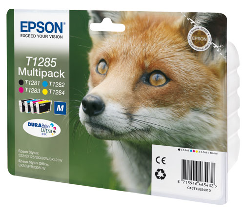Cartouche d'encre Epson T1285 Renard - Multipack 4 cartouches