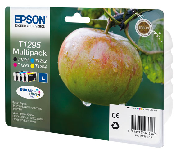 Cartouche d'encre Epson T1295 Pomme - Multipack 4 cartouches
