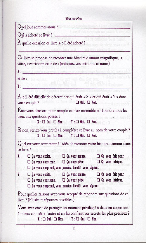 Tout Sur Nous Le Livre De Votre Histoire D Amour A Remplir A Deux Poche Stephane Ribeiro Achat Livre Fnac